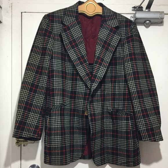 VINTAGE SIMPSONS WOOL BLEND PLAID JACKETS SIZE 46T - Picture 2 of 10